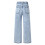 Light Blue Distressed Wide Leg Jeans for Women - Stretch 5