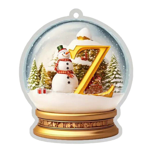 Yellow Crystal Acrylic Christmas Tree Letters Ornament Set 1