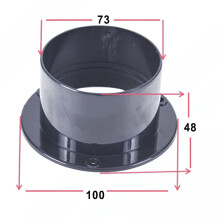 ABS Straight Pipe Flange 75 mm Ventilation Duct Connector