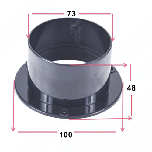 ABS Straight Pipe Flange 75 mm Ventilation Duct Connector