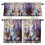 Easter Bunny Eggs Kitchen Curtains Set Purple Flowers 1