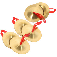 Golden Copper Finger Cymbals with Nylon Ropes 0.5 Inch