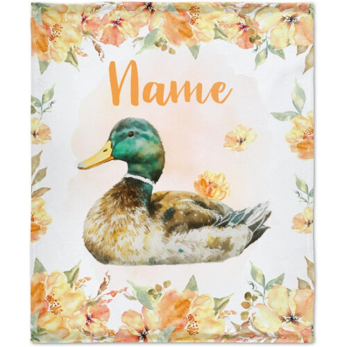 Deer Floral Personalized Blanket Soft Lightweight 40x30 Inch
