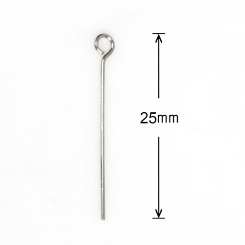 Beaded Chain Eye Pins Stainless Steel 1200 pcs 1