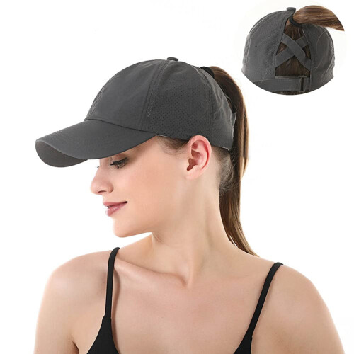 Quick-Dry Ponytail Baseball Cap for Women, Adjustable 1