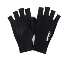 Solid Color Half-Finger Cycling Gloves High Elastic