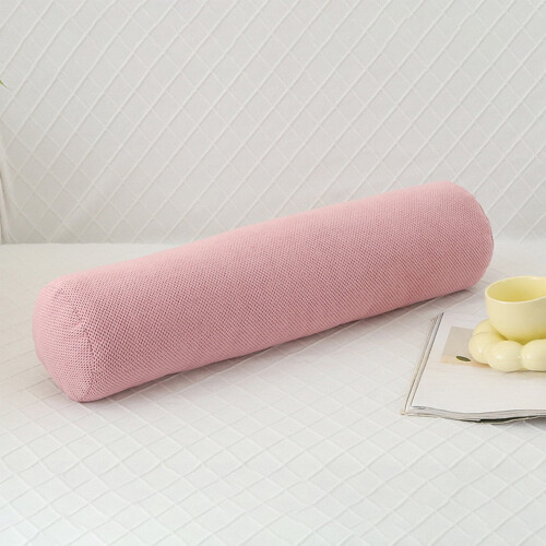 Round Cervical Roll Pillow with Washable Cover Pink