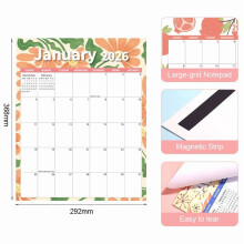 Magnetic Fridge Calendar 15x12 inch 12-month 2026