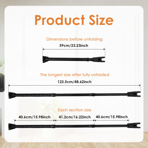 Adjustable Door Security Bar Heavy Duty with Nonslip Feet 1