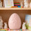 Karymi Easter Ceramic Egg Ornament Pink White 4.3x3.6 in 6
