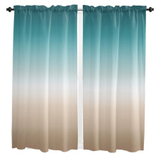 Teal Green Khaki Gradient Curtains 2-Pack