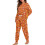 Women's Thanksgiving Pajama Set Turkey Maple Print Long 4