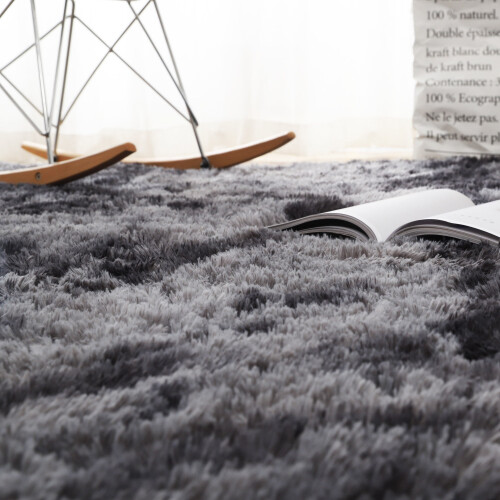 DODOING Soft Modern Shaggy Area Rug Black 5 Sizes 1