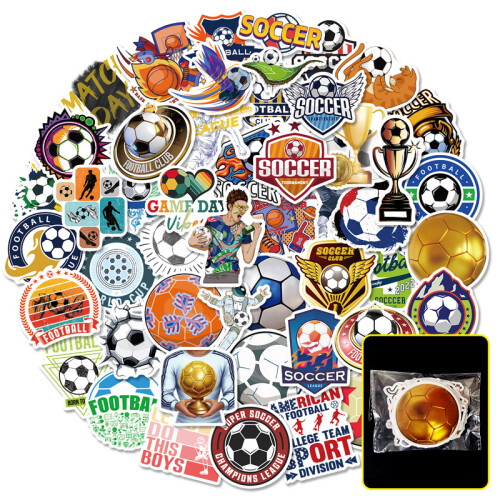 Soccer Trophy Stickers PVC World Cup UEFA 50-Pack 1