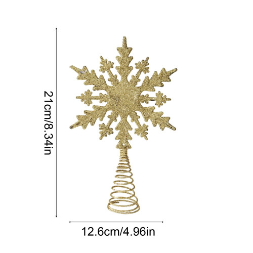 Glitter Snowflake Tree Topper Gold Metal 2