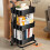 3-Tier Black Metal Utility Cart with Locking Wheels 2