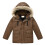 Boys Winter Hooded Parka Brown Size 150 1