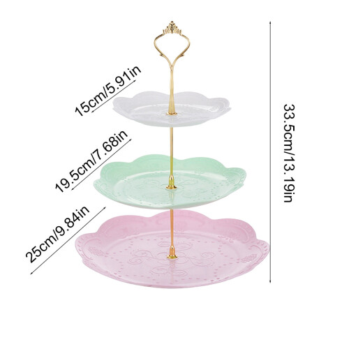 3-Tier Plastic Cupcake Stand for Parties Weddings Events 2