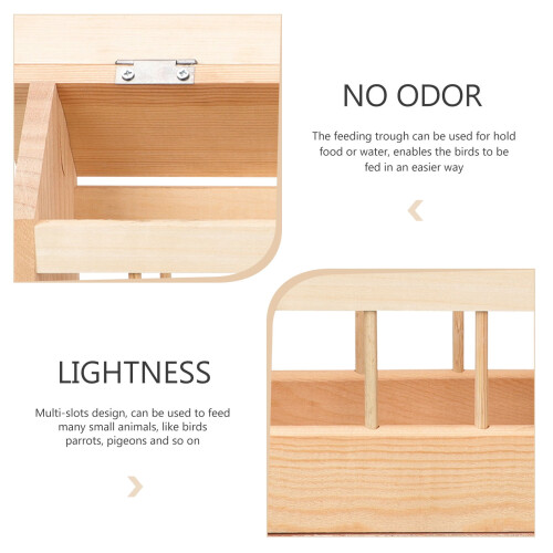 Pamingono Wooden Pigeon Feeder Rectangular Multi-Slot 1 Pack 1