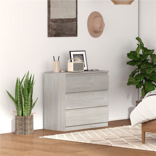 Chest of Three Drawers - Grey Wood Effect 2