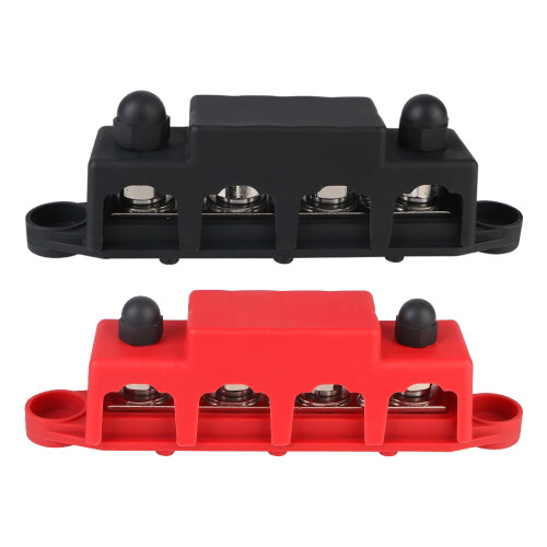 RV Power Distribution Block 4-Way 48V 250A DC Bus Bar with 1