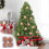Flocked Glitter Christmas Ornaments 4-Pack 60mm Orange 2