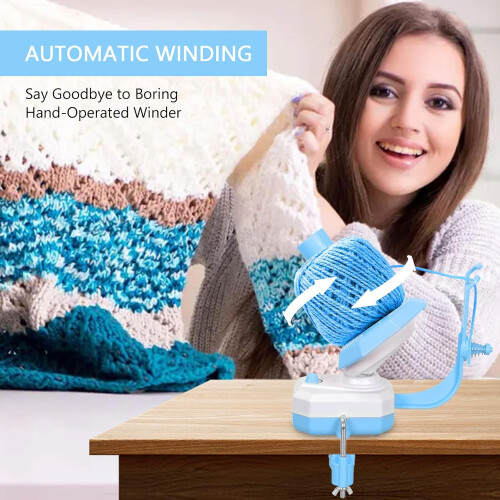 Electric Yarn Winder Dual-Spring Blue 10 oz 1