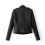 Women's Plus Size Black Zip-Up Jacket with Notched Lapel L 4
