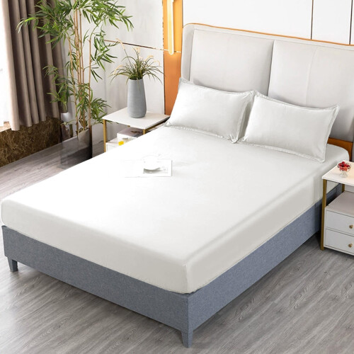 Fitted Sheet Queen Size Deep Pocket White 2