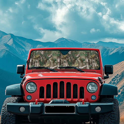 Foldable Windshield Sun Shade for Jeep Rubicon Sahara TJ JK 2