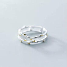 925 Silver Plated Flower Animal Cross Ring for Women with