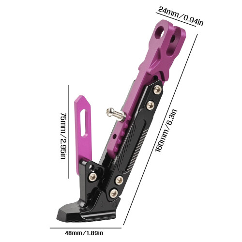 Motorcycle Footrest Kickstand Bracket Aluminum Alloy Side 2