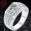 Sterling Silver Men's Ring Set with 3 Rows Cubic Zirconia 2