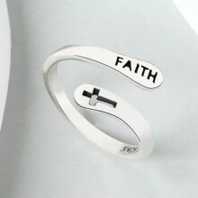 925 Silver Flower Animal Cross Ring Women Hollow Zircon