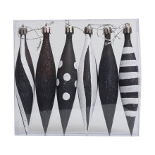 Christmas Ornaments Black and White 6 pcs 5.9 inch
