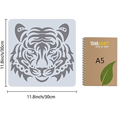 Tiger Head Stencil Reusable Large for Wood Wall Canvas Tile 1