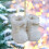 DAMAI Christmas Tree Plush Boot Ornaments White Set 1