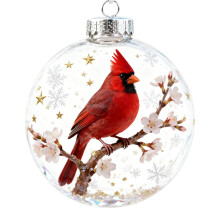 Crystal Glass Christmas Ball Ornament Hummingbird Cardinal