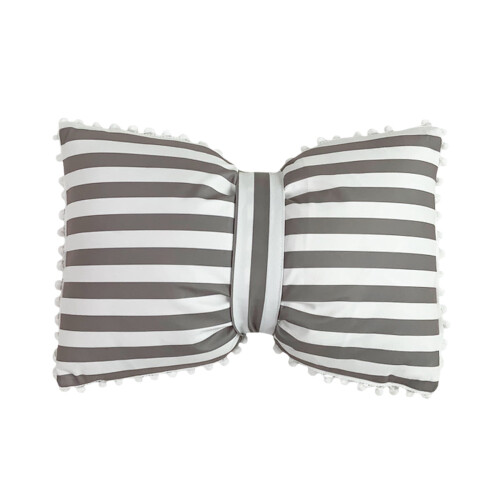 Polka Dot Bow Lumbar Pillow 19.6x13 Inches Detachable
