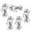 Silver Universal Joint Motor Connector 5 pcs for RC 1