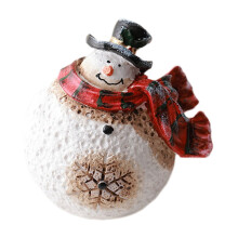 White Resin Snowman Desktop Ornament Christmas Decoration