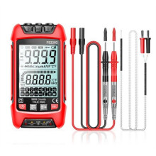 FS2202 Auto Range Multimeter 9999 Counts TRMS AC Voltmeter Amp NCV Resistance Capacitance Transistor Tester Red