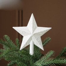 White Christmas Star Tree Topper 14 cm