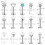 Stainless Steel Labret Studs CZ Opal 4-25 pcs 3