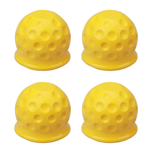 Trailer Hitch Ball Cover Universal 50mm Yellow 4-Pack