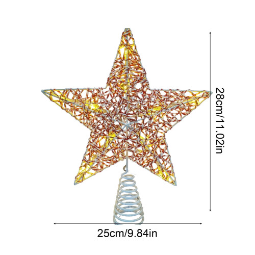 Lighted Gold Star Christmas Tree Topper LED 1pc 2