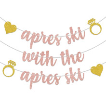 Ski-Themed Bachelorette Banner Rose Gold Double-Sided