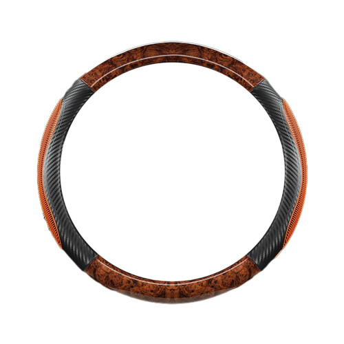 Steering Wheel Cover Wood Grain Breathable