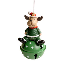 Santa Ornament Metal Hanging Christmas Decor Green