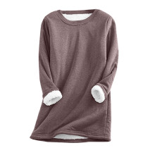 Women's Sherpa-Lined Fleece Crewneck Sweatshirt